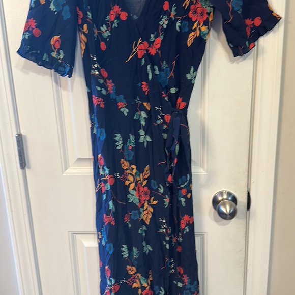 Sea New York Mari Wrap Dress Navy Floral Maxi Wrap Dress Size 0 - Picture 3 of 13